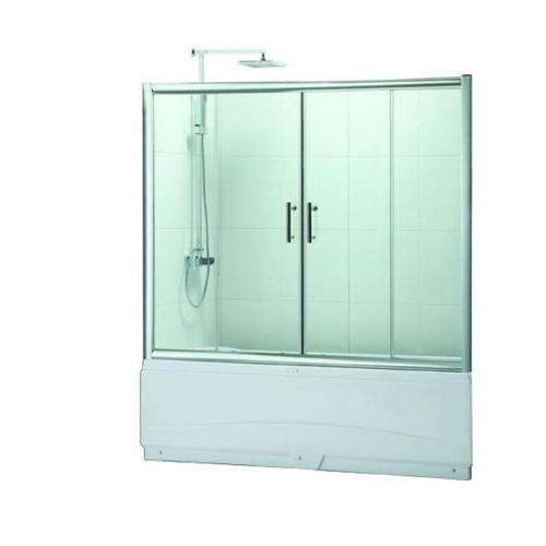 Ширма для ванны Mezzo 150x150 см, цвет прозрачный, хром