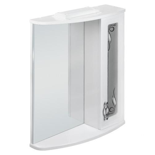 Шкаф зеркальный АСБ-Мебель «Астра Витраж», 60 см, ДСПМДФ, цвет белый