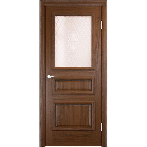 Полотно дверное остеклённое Мадрид 90x200 см, шпон, цвет дуб тёмный, с фурнитурой
