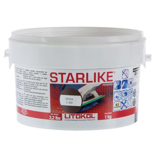 Затирка эпоксидная Litochrom Starlike C420, 1 кг, цвет мокко