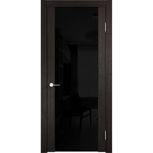 Полотно дверное остеклённое Сан-Ремо 60x200 см, CPL, цвет дуб шоколад, с фурнитурой