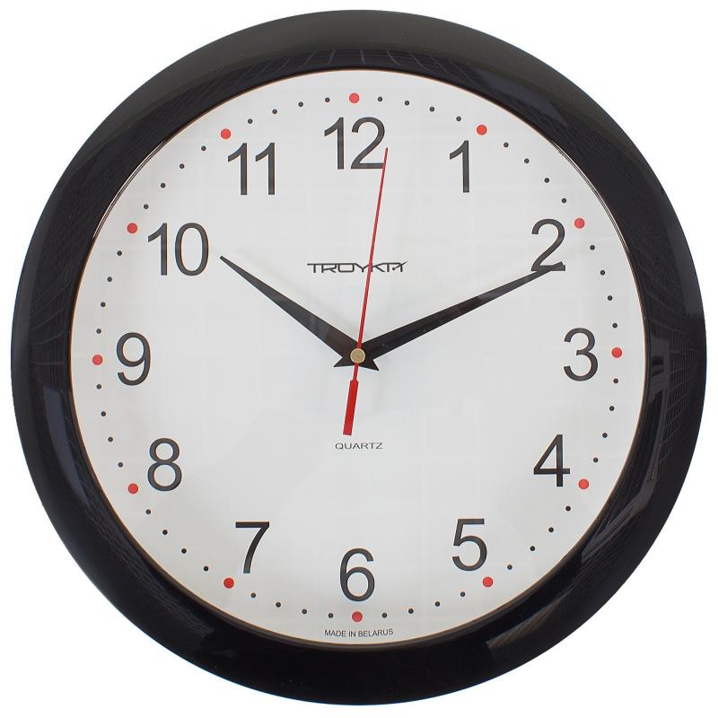 Часы настенные круглые цвет черный диаметр 29 см