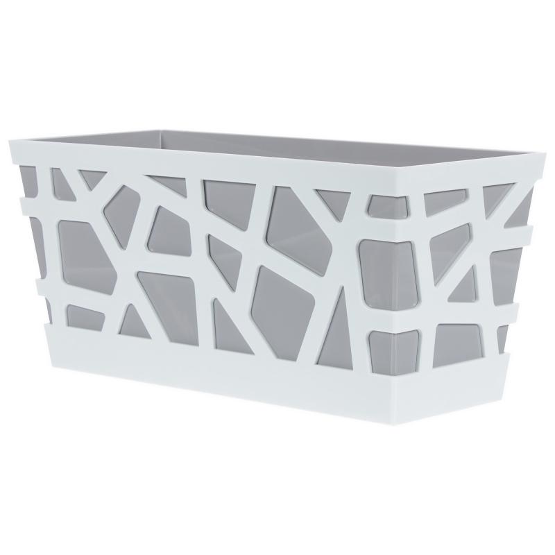 Ящик балконный Idea Мозаика 40x17x18.5 см v7.9 л пластик серыйбелый
