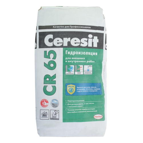 Гидроизоляция цементная жесткая Ceresit CR 65 25 кг
