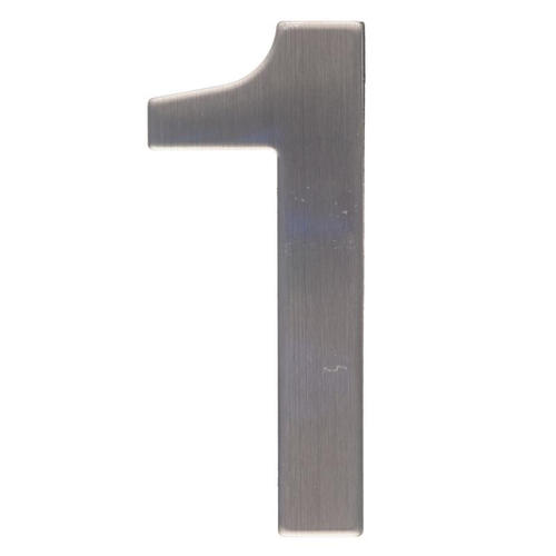 Цифра «1» самоклеящаяся 95х62 мм нержавеющая сталь цвет серебро
