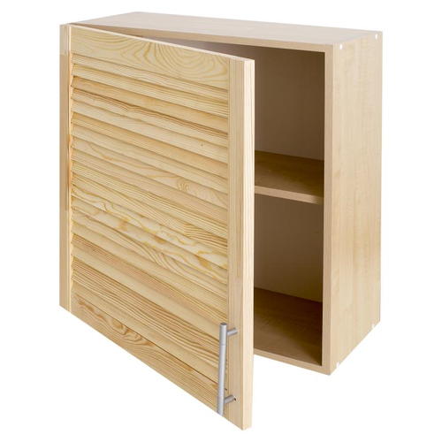 Шкаф навесной «Сосна жалюзи Мо» с фасадом 67х60 см, хвоя/ЛДСП, цвет сосна