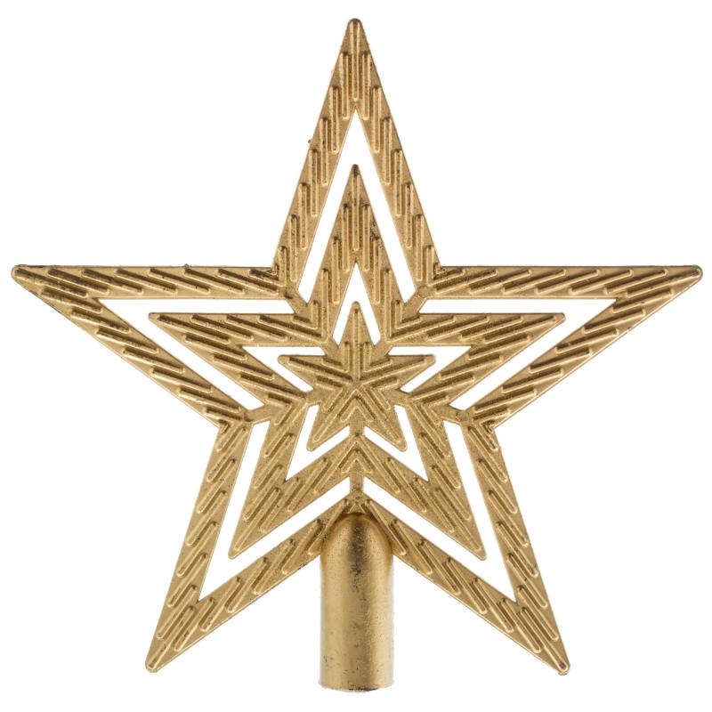 Верхушка для ёлки «Звезда» 18 см, цвет золотой