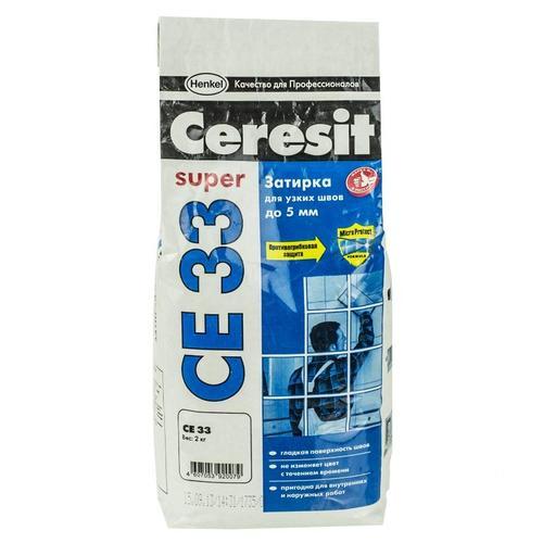 Затирка Ceresit СЕ 33, 2-5 мм, 2 кг, цвет белый