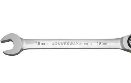 Ключ комбинированный с храповым механизмом Jonnesway, 19 мм