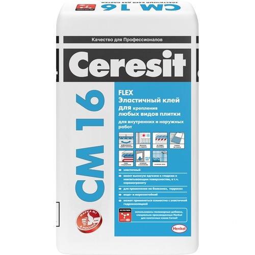 Клей для плитки эластичный Ceresit CM16, 25 кг