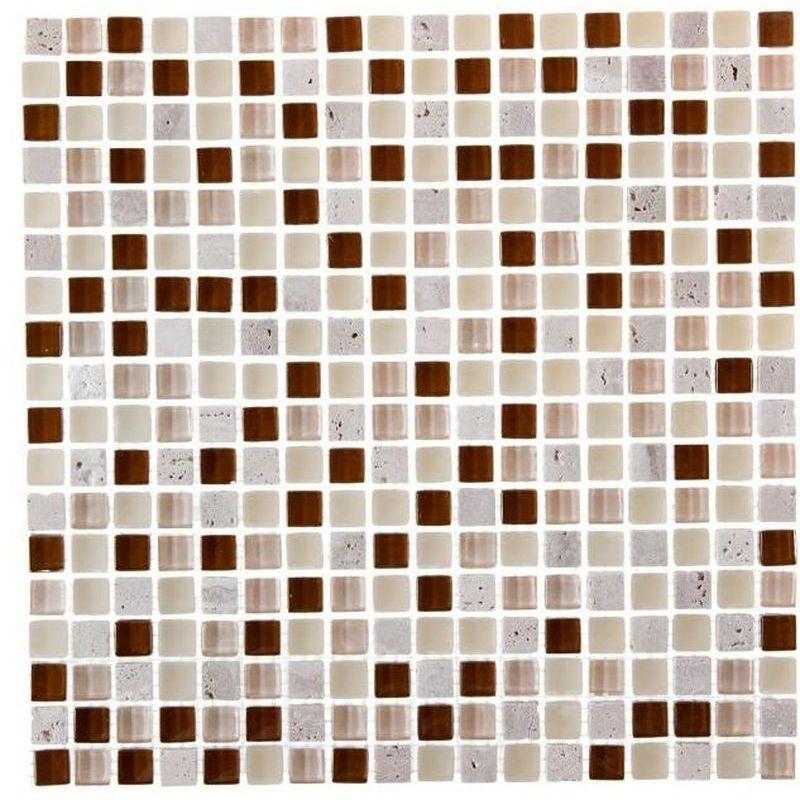 Мозаика Artens, стекло/камень, светло-бежевый микс, 301х301х8 мм