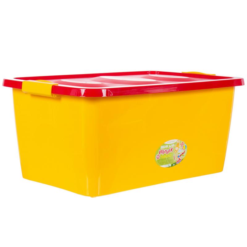 Ящик для игрушек 60x45x38 см, 44 л, цвет жёлто-красный