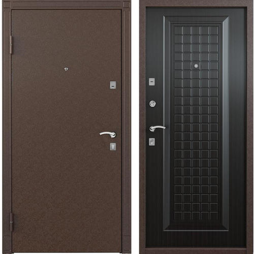 Дверь входная металлическая Спектра 1, 860 мм, левая, цвет тёмный венге