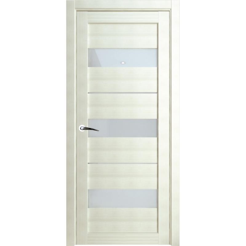 Полотно дверное остеклённое Сабрина 90x200 см, ламинация, цвет латте, с фурнитурой