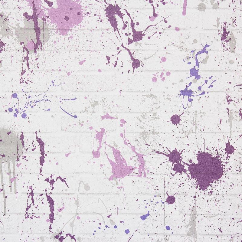 Обои бумажные гофрированные Граффити 0.53х10 м цвет фиолетовый 04
