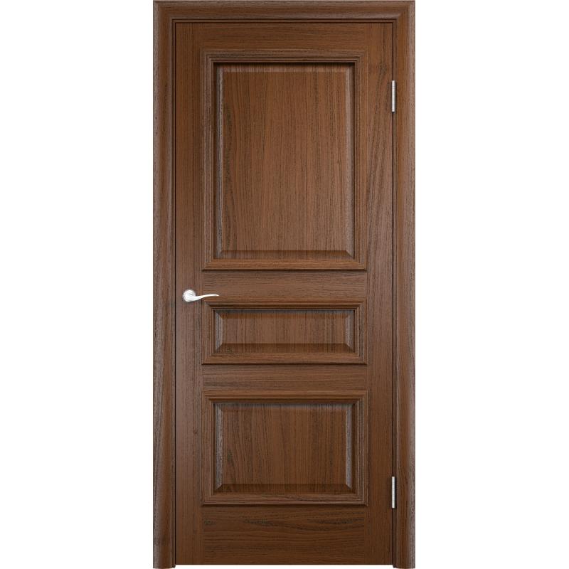 Дверь межкомнатная глухая Мадрид 90x200 см, шпон, цвет дуб тёмный, с фурнитурой