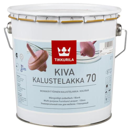Лак для мебели акриловый глянцевый Tikkurila Kiva 70 2.7 л
