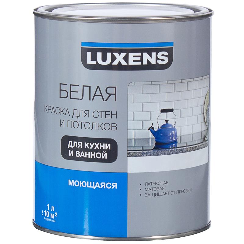 Краска водно-дисперсионная для кухни и ванной Luxens base 3, 1л