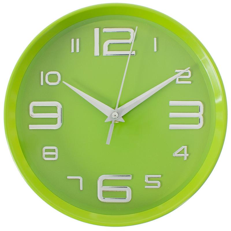 Часы настенные цвет зеленый диаметр 20 см