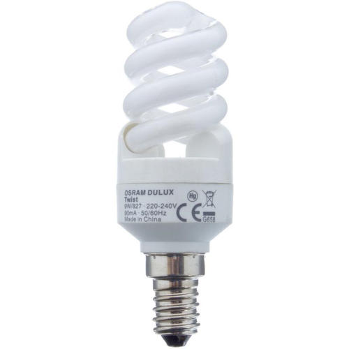 Лампа энергосберегающая Osram E14 9 Вт 430 Лм свет тёплый белый