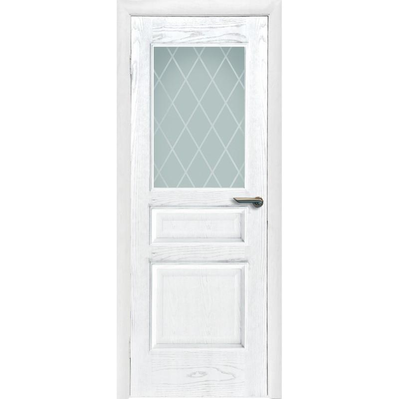 Дверь межкомнатная остеклённая Корона 90x200 см, шпон, цвет ясень