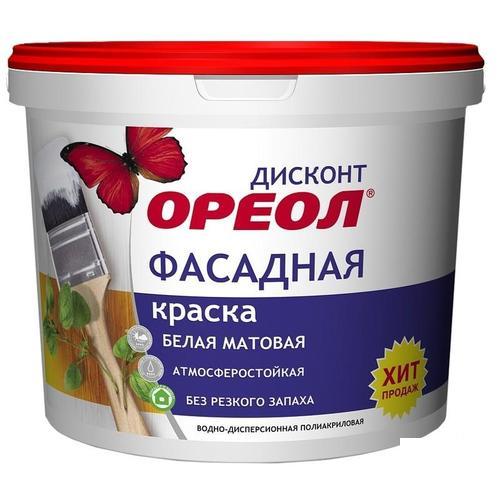 Краска для фасадов Ореол Дисконт, 6.5 кг, цвет супербелый