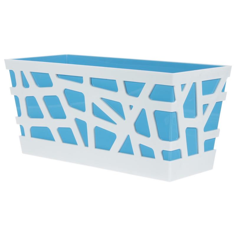 Ящик балконный Idea Мозаика 40x17x18.5 см v7.9 л пластик белыйголубой
