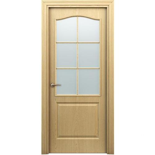 Дверь межкомнатная остеклённая Палитра 60x200 см, ламинация, цвет светлый дуб