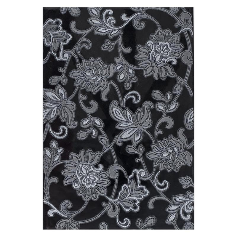 Декор «Аджанта цветы» 20х30 см цвет чёрный