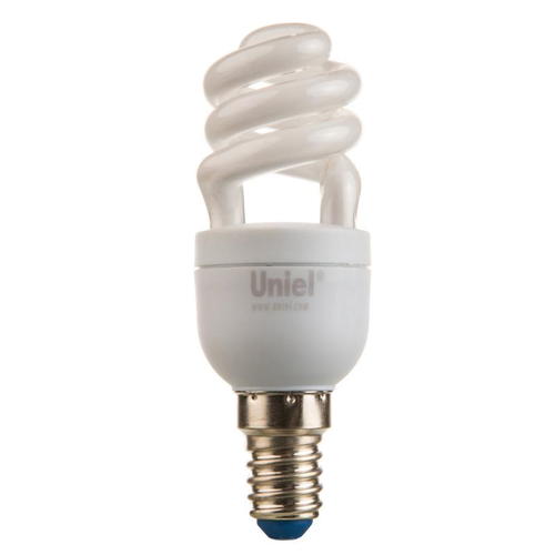 Лампа энергосберегающая Uniel спираль E14 9 Вт свет холодный белый