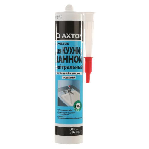 Герметик силиконовый Axton для кухни и ванной нейтральный, бесцветный