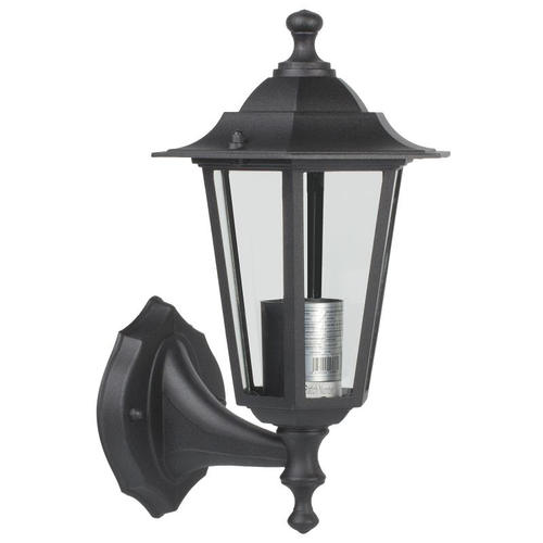 Настенный светильник уличный вверх Inspire Peterburg 1xE27х60 Вт, алюминийстекло, цвет чёрный