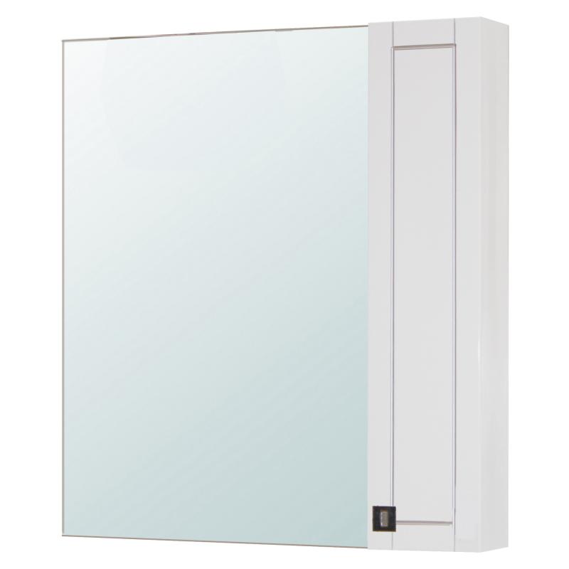 Шкаф зеркальный «Мерлин» 80 см цвет белый