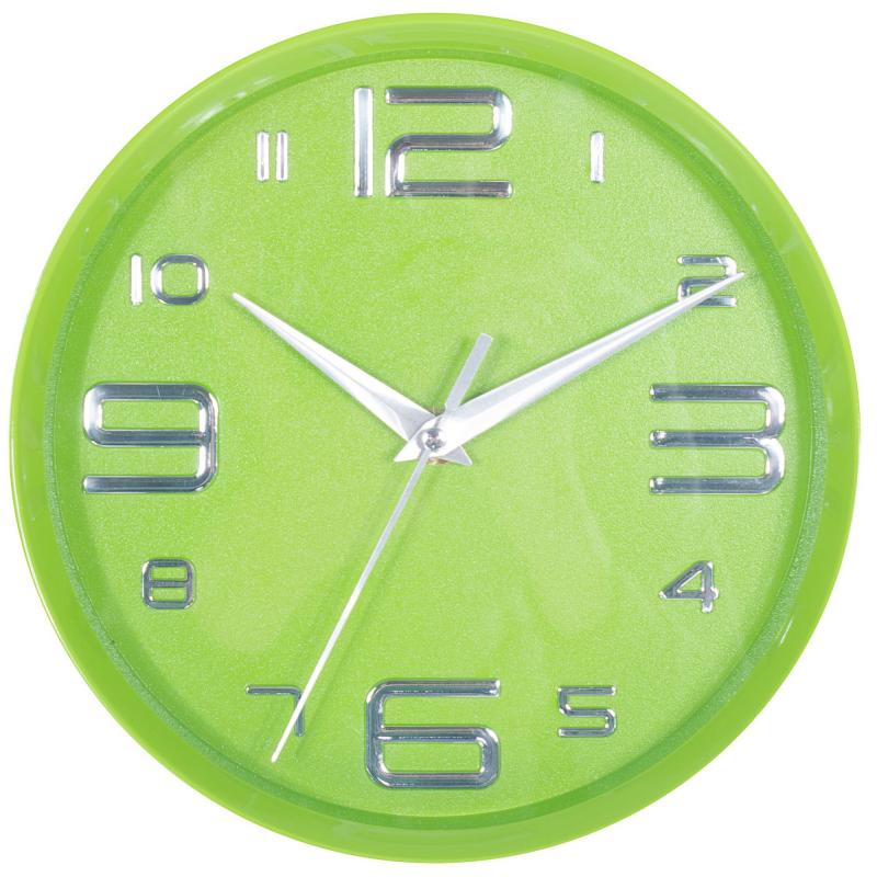 Часы настенные детские цвет зеленый диаметр 25 см