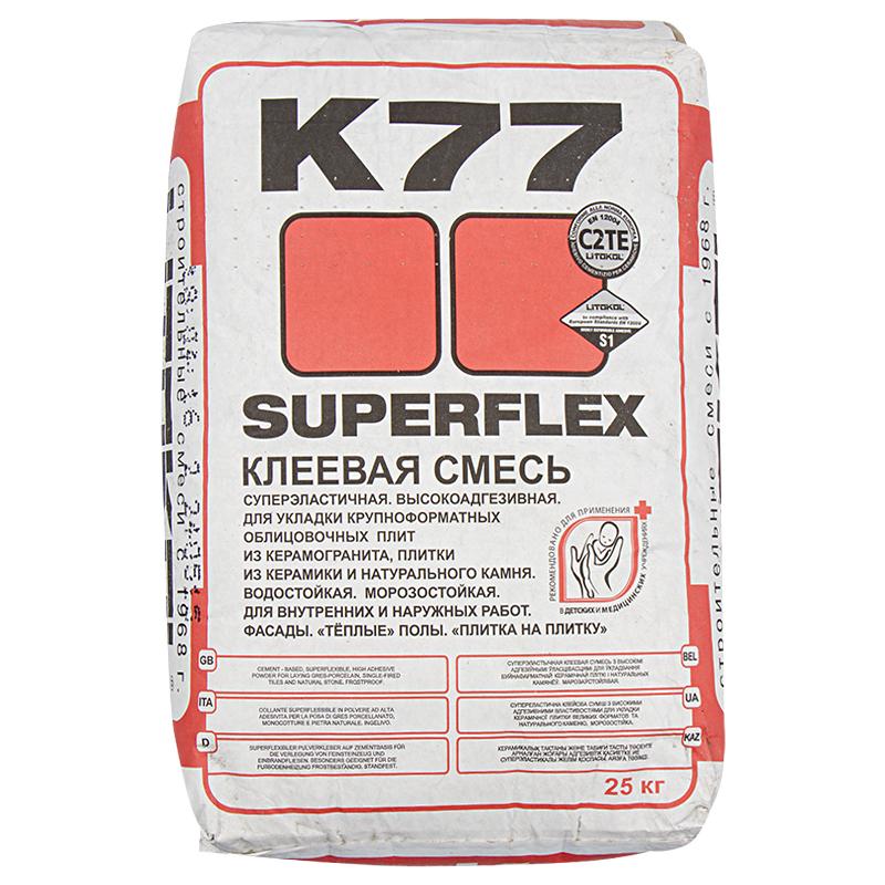 Клей для плитки SUPERFLEX K77, 25 кг