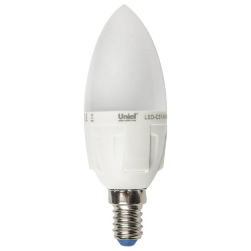 Лампа светодиодная диммируемая Uniel свеча E14 6 Вт 560 Лм свет тёплый белый