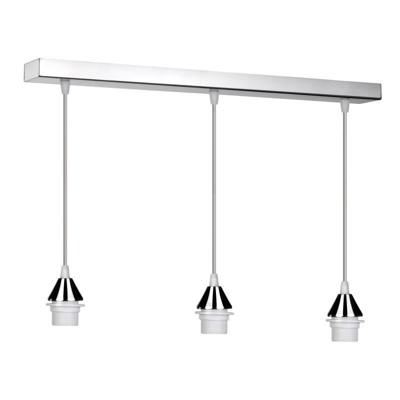 Подвес прямоугольный 3xE27х75Вт, металл, хром