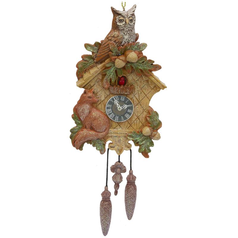 Ёлочное украшение «Настенные часы» 19 см