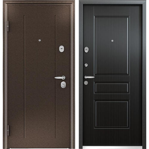 Дверь входная металлическая Контроль Хит, 860 мм, левая, цвет венге