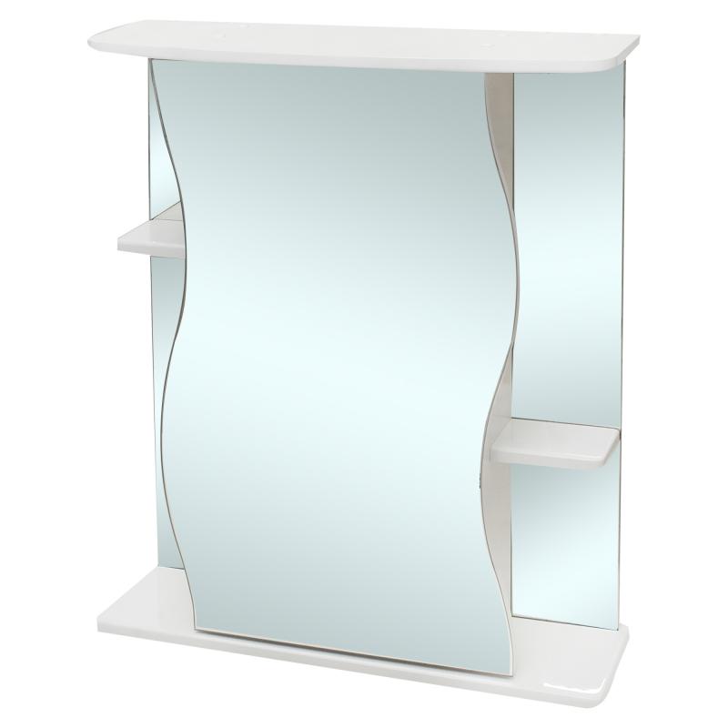 Шкаф зеркальный «Волна» 60 см цвет белый