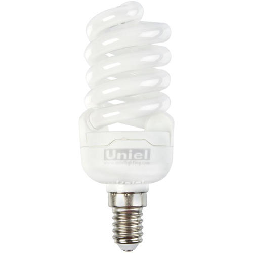 Лампа энергосберегающая Uniel спираль E14 15 Вт свет тёплый белый