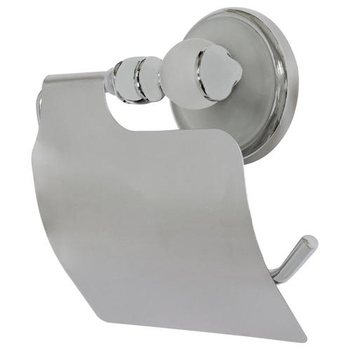 Держатель для туалетной бумаги с крышкой матовый цвет хром