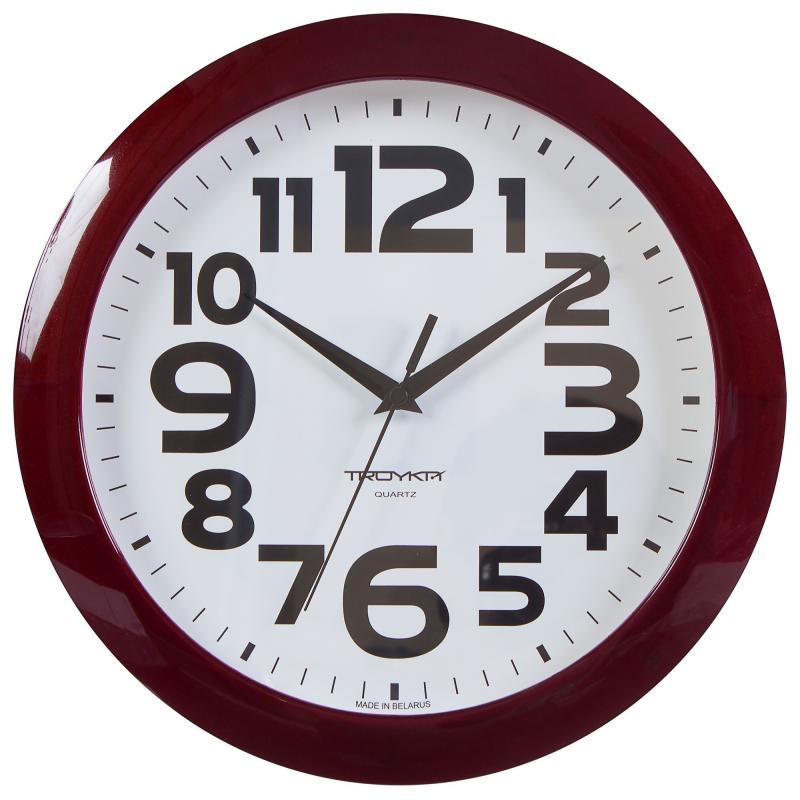 Часы настенные цвет бордовый диаметр 29 см