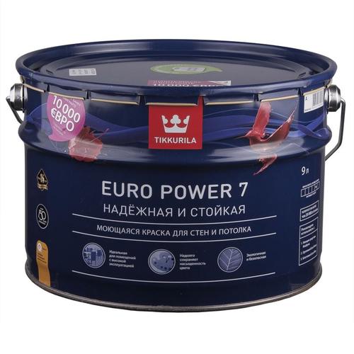 Краска Tikkurila Euro Power-7 цвет белый 9 л база А