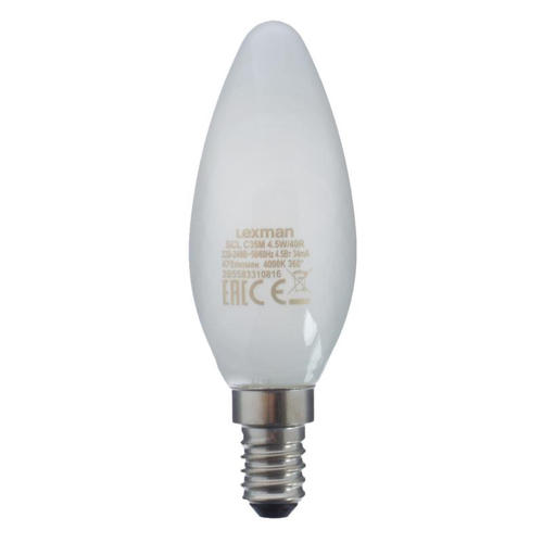 Лампа светодиодная Lexman свеча E14 4.5 Вт 470 Лм свет холодный белый