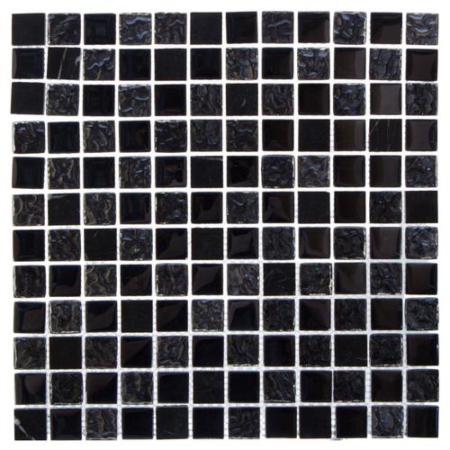 Мозаика Artens стекло/мрамор, черный хром, 300х300х8 мм