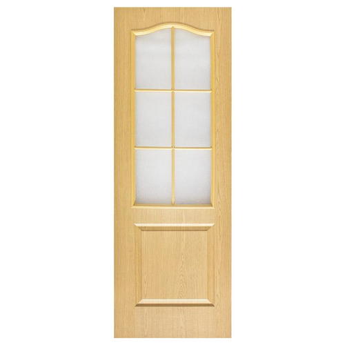 Дверь межкомнатная остеклённая Палитра 70x200 см, ламинация, цвет светлый дуб