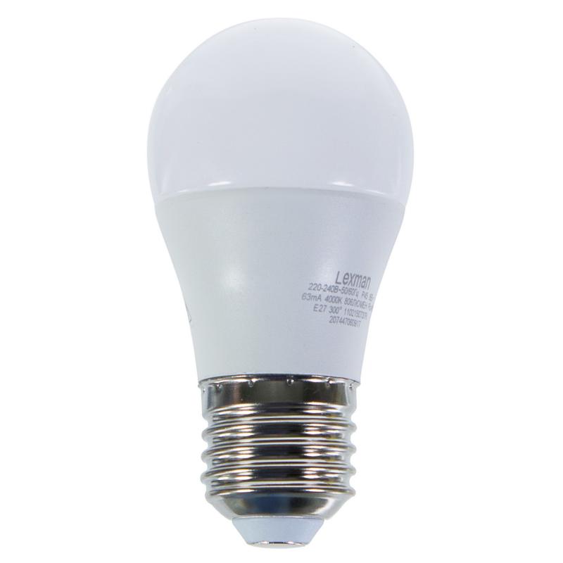 Лампа светодиодная Lexman шар E27 806 Лм свет холодный белый