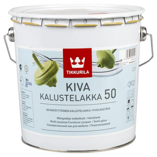 Лак для мебели акриловый полуглянцевый Tikkurila Kiva 50 2.7 л