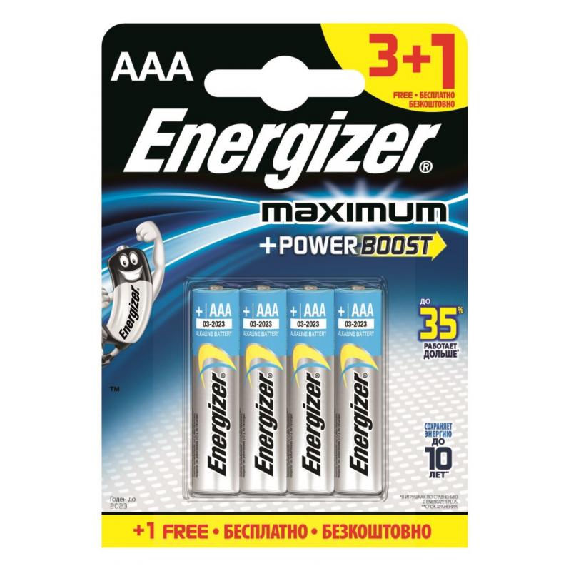 Батарейка алкалиновая Energizer Maximum AAALR06 3+1 шт.